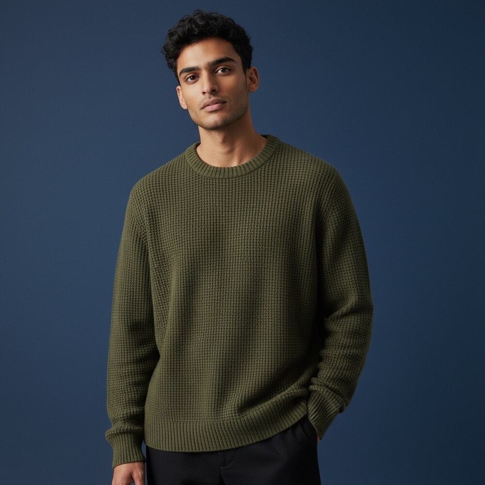 Todd Snyder Recycled Italian Cashmere Waffle Knit Crewneck Sweater – Men’s Small